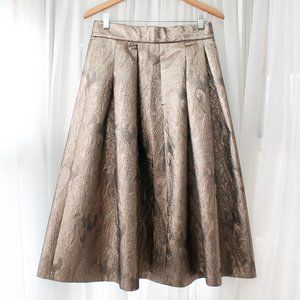 NWOT Worthington Bright Metallic Gold Formal Maxi Skirt Medium